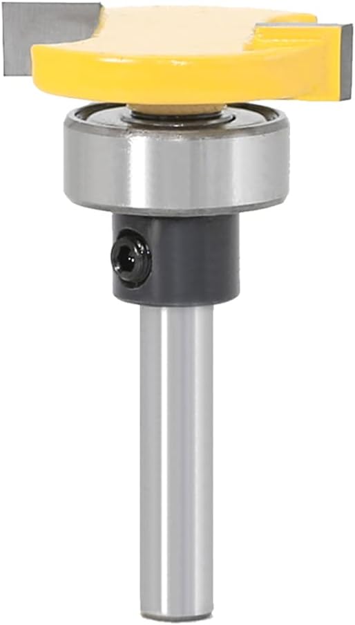 Mesee T-Slot Router Bit with Bottom Bearing, 1/4 Inch Shank Carbide Slot Cutter Router Woodworking T Slotting Milling Cutting Tool - 1/4" Cutting Depth