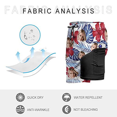 Custom Mens Swim Trunks Customized Design Your Own Short Personalized Board Short Beach Surf Swimsuits Photo Face Pet L4