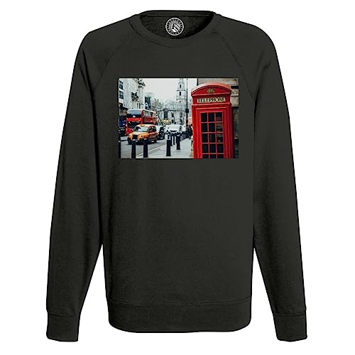 Sweatshirt Homme Cabine Téléphone Angleterre Style Chaud contre la Fraîcheur Automnale