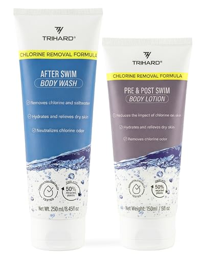 TRIHARD Chlorine Removal Body Wash and Lotion Set,...