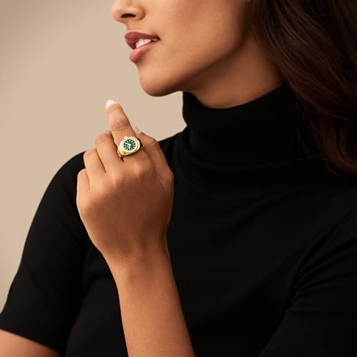 Image of Fossil Women's Watch Ring, Quartz Stainless Steel Two-Hand Ring Watch for Women