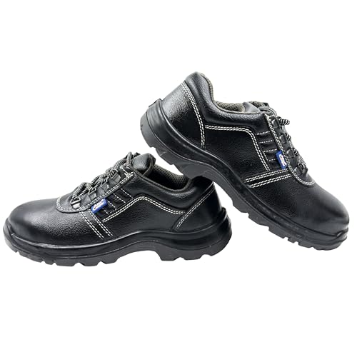 Allen Cooper AC-1267 Safety Shoe, Double Density DIP-PU Sole (Black, Size 6)
