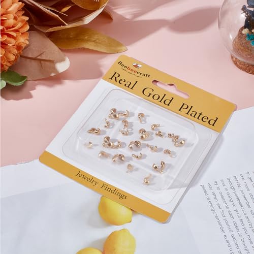 Fermoirs à perles en laiton plaqué or 18k Beebeecraft pour créations durables