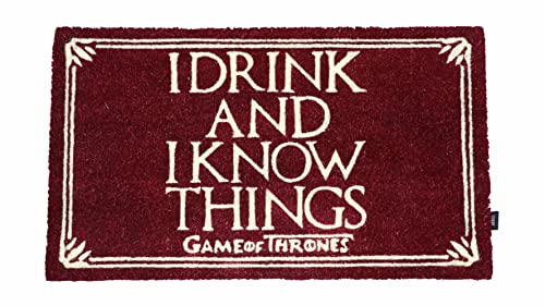 Juego de Tronos Felpudo I Drink and I Know Things Doormat Game of Thrones Official Merchandising...