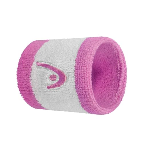 Image of HEAD Striper Wristband | Color: Pink /White | Size: 2.5 inch | Material: Cotton | for Men & Women | Moisture-Wicking Properties | Dry and Comfortable | Secure and Snug fit | Flexible