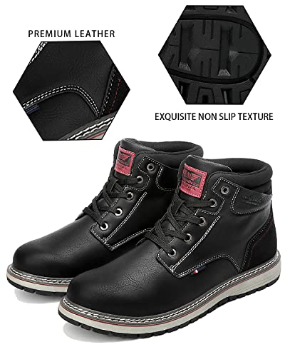 AX BOXING Mens Winter Boots Snow Boots Outdoor Warm Non Slip Fur Lined Ankle Boots Leather Shoes4