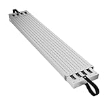 8-13ft Telescoping Plank, Aluminum Work Plank, 440 Lbs Load Capacity Extension Scaffolding Plank with Skid-Proof Platform Scaffold Ladder Accessory, 12.5 Inch Width, Silver