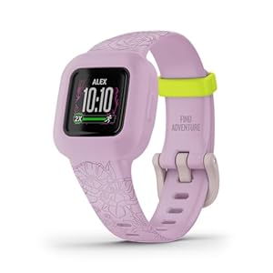 Garmin vivofit jr. 3, Fitness Tracker for Kids, Includes Interactive App Experience, Swim-Friendly, Up To 1-year Battery Life, Lilac Floral