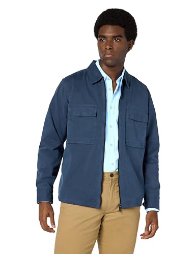 Image of BOSS Men's Twill Cargo Pocket Zip Up Overshirt