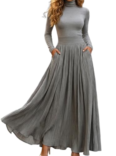 Akivide Women's Elegant Turtleneck Maxi Dress Holiday 2 Piece Sets