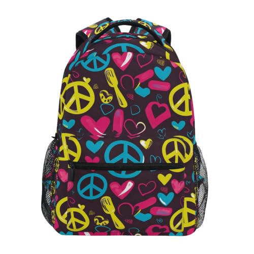Sac à dos scolaire aux motifs abstraits colorés du collège au lycée