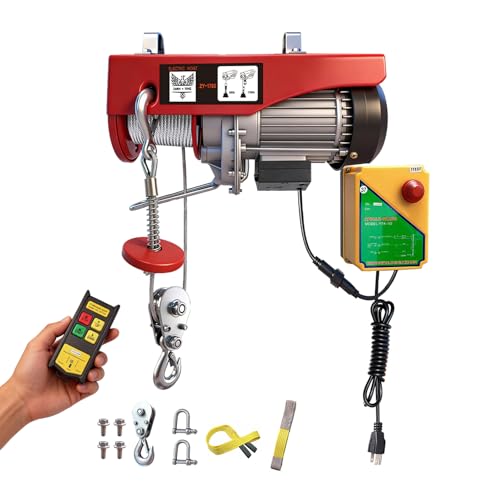 Electric Hoist, 1760 lbs 110V Electric Winch with 328 ft Wireless Remote Control, 40 ft Single Cable Lifting Height,Lift Hoist for Factories, Warehouses, Construction Site, Attic