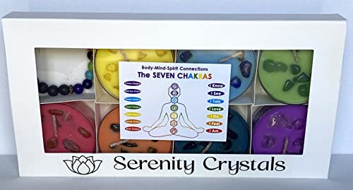 Serenity Crystals Chakra Candle Set - Beautifully Crafted Crystal Infused Candles for Meditation, Healing and Wellness a Suitable Gift for Chakra Spiritual Yoga Meditation, Includes Bracelet - Image 4