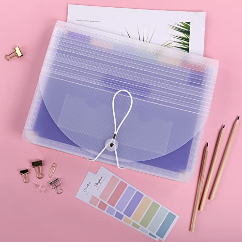 Skydue Accordion File Organizer, 13 Pockets File Folders, Letter Size/A4 Expanding File Folder With Colored Tabs And Expandable Cover, Suit For Classroom, Home, Office And Travel #TOP4