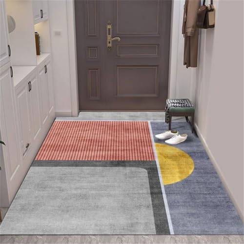 Tapis universel antidérapant et résistant à l'usure géométrique bleu