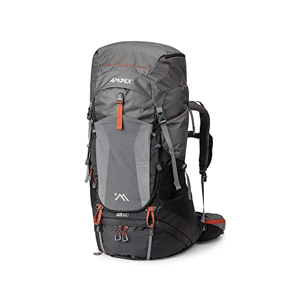 AMPEX Hiking Backpack | Camping Essentials Lightweight Backpack for Men & Women, Travel Bag for Backpacking, Camping, Hunting and More (65 Liter)