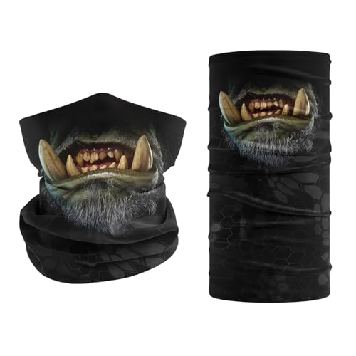 Summer UV Protection Cooling Neck Gaiter Face Neck Gaiter Mask Scarf Sunscreen Breathable Bandana(Skull Pattern)2