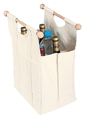 Duhalle 270 transport- en opbergtas voor 6 flessen, katoenen doek, ecru, 43 x 35,5 x 22 cm