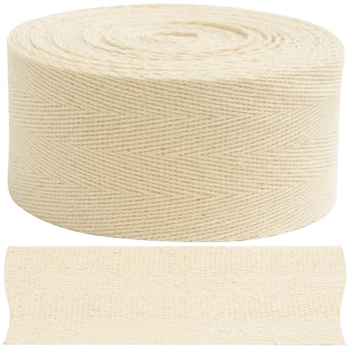 AERZETIX - Cinta galón de espiga en algodón - 4 metros x 40mm - color beige - para costura decoración manualidades proyectos textiles bricolaje