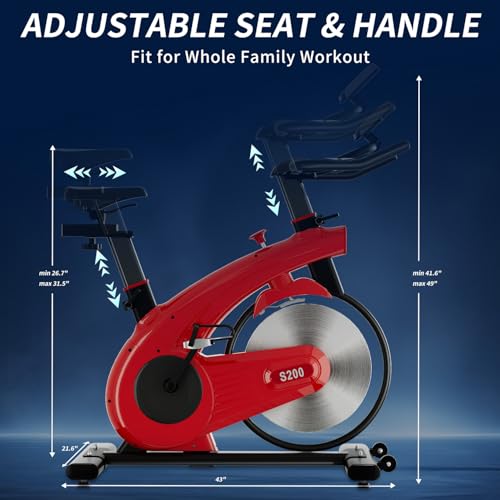 Image of Exercise Bike,Stationary Bikes for Home - Adjustable Workout Bike, Professional Exercise Bikes for Home, Efficient Workout Bike with Smartphone Mount & Digital Pulse Display