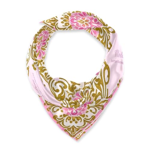 Elegant Floral Peach Gold square silk scarf elegantes pashminas for women for Gift 35x35 chales para mujer
