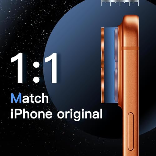 Image of Choiche Camera Lens Protector for iPhone 17 Pro 6.3-Inch and iPhone 17 Pro Max 6.9-Inch, 9H Tempered Glass Metal Individual Ring Cover, Easy Installation Tray, HD Clear, 1 Set,(Cosmic Orange)