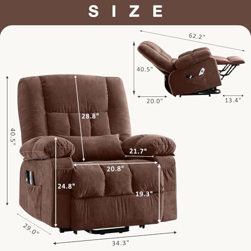 Bosmiller Power Lift Recliner Chair Recliners For Elderly With Heat And Massage Recliner Chair For Living Room With Infinite Position And Side Pocket,Usb Charge Port thumb #1