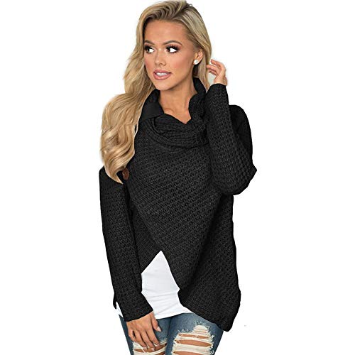 WUYANES - Jersey para Mujer y Hombre, diseño de Reno, Estampado de Navidad, Manga Larga, Unisex, Estilo Retro Negro Negro il