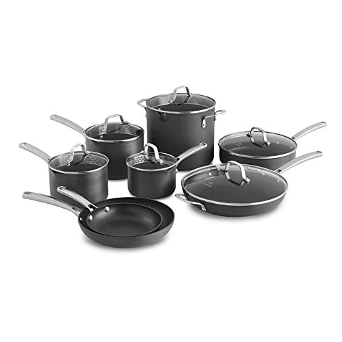 Calphalon Classic Nonstick Hard-Anodized 14-Piece Cookware Set, Grey
