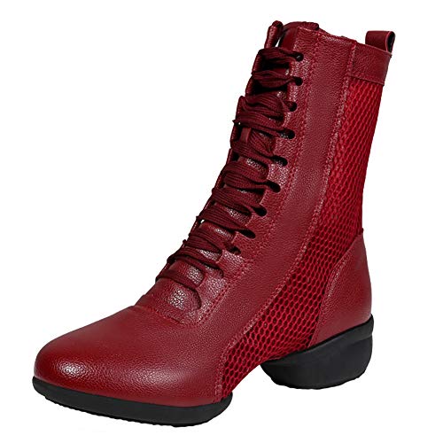 HIPPOSEUS Women High Top Jazz Dance Sneaker Split Sole Jazz Dance Boots,Model YMJ