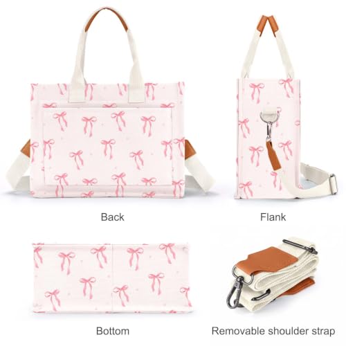 Image of Canvas Tote Bag for Women with Pockets Crossbody Bag Tote Shoulder Handbags Casual Work Bags Everything Tote Bag