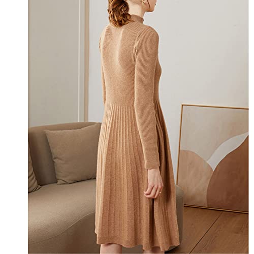 Robe pull cachemire marron pour rester au chaud sans effet gonflant