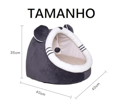Caminha Tenda Luxo Cabana Casinha para gatos Toca Cama Para Gatos Iglu Tenda 40cm (Cinza - Raposa)