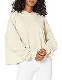KENDALL + KYLIE Women's Ruching Sleeve Hoodie, Sand, S