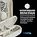 O2COOL Treva 5 Inch Battery Powered Fan Portable Desk Fan 2 Cooling Speeds with Compact Folding & Tilt Design Small Fan Cubicle Accessories Mini Fan Portable (Grey)