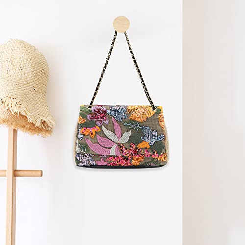 Qtkj Tote Bag For Women Beach Bag Sequin Embroidery Straw Bag Bohemian Handbag Large Capacity Shoulder Bag Suitable For Vacation Travel Daily thumb #4