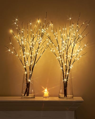 Branches de saule marron lumineuses 81 cm avec minuteur intégré - 7
