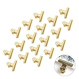 Bulldog Clips - JUYOO 30 Stück Büroklammern Binder Clips 22mm Briefklemmer für Bilder Fotos, Küche zu Hause, Büro Zubehör (Gold)