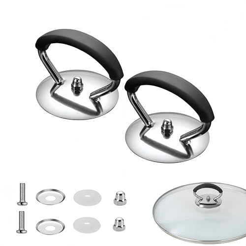 2 Pcs Universal crock pot lid handle, Stainless Steel Heat Resistant pot lid replacement (Two Modern Minimalist)