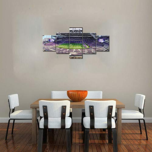 Sports Room Decor Pictures For Living Room Us Bank Stadium In Minneapolis Paintings 5 Piece Canvas Wall Art Home Decorations Artwork Framed Stretched Ready To Hang(50''Wx24''H) #TOP3
