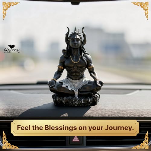 Image of Lord Shiva Idol for Car Dashboard | Mahadev Murti for Home Temple & Office Desk | Shiv Idol Decorative Showpiece | Spiritual Gift Item