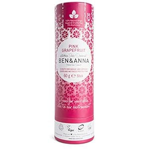 Desodorante natural de soda Ben&Anna – 100% de aluminio, sin crueldad, vegano, certificado NATRUE, con manteca de karité…