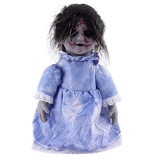 TOYANDONA Halloween Sprachaktivierte Leuchtende Gruselpuppe Mit Bewegungsfunktion Für Dekoration Und Spielzeug 18X18X12 Zoll