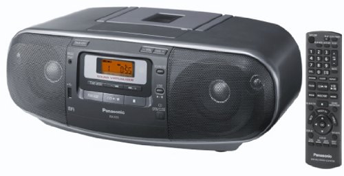 Panasonic RX-D55AEG-K Stereo-Radiorecorder (Tuner, CD-Player, MP3 Wiedergabe, Kassettendeck) Grau