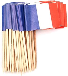 100 Pcs Paper France Flag Picks Mini Fruit Cocktail Food Toothpick Sticks Flag Party Decorations World Flags