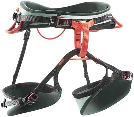 Wild Country Session Women’s Rock Climbing Harness - Adjustable Harness for Sport & Trad Climbing - Aquifer/Orange - X-Small