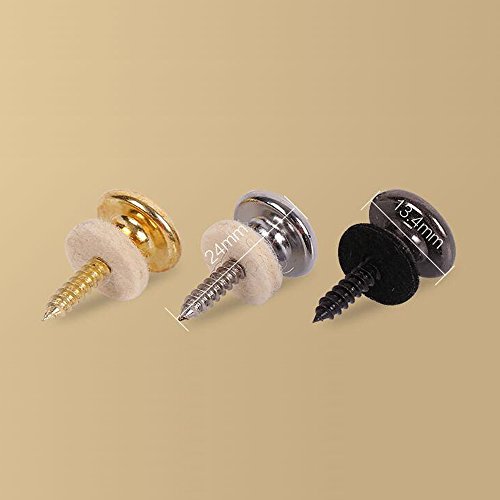 Cloudmusic Mushroom Head Guitar Strap Buttons 2Pcs Ukulele Strap Buttons Strap Locks Chrome (Golden) #TOP4