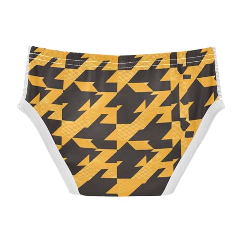 KLL Retro Yellow and Black Houndstooth Boys Toddler Pure Cotton Underwear Briefs Breathable Undies2