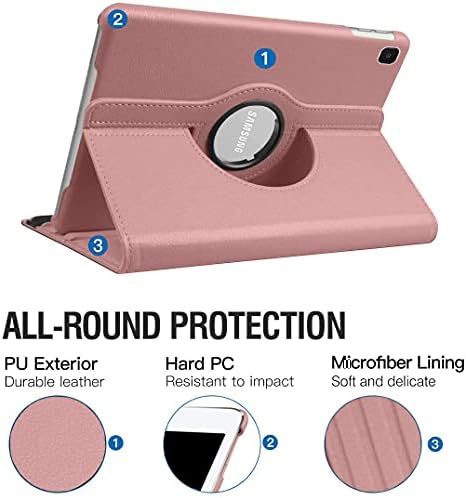 KP TECHNOLOGY Case for Galaxy Tab A8 10.5 Inch (2021), Leather Smart Folio 360 Case for Samsung Galaxy Tab A8 Tablet (SM-X200 / X205) (ROSE GOLD)
