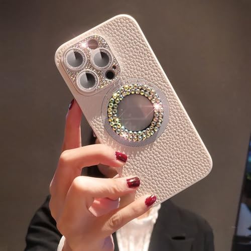 Housse anti-chute en cuir diamant pour iPhone 14 Plus protection robuste luxe